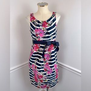 MOTHERHOOD MATERNITY Sleeveless Navy White Pink Floral Stripe Spring Dress | S